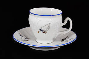 Набір чашок із блюдцями 90 мл 6 шт Bernadotte Гуси 5936B52