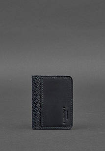 Шкіряна обкладинка для ID-паспорта і водійського повсідчення 4.0 Карбон синя