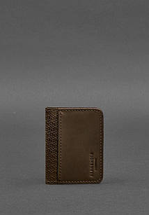 Шкіряна обкладинка для ID-паспорта і водійського повсідчення 4.0 Карбон темно-коричнева