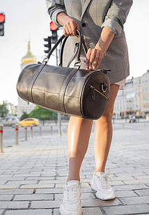 Шкіряна сумка Harper темно-коричнева краст