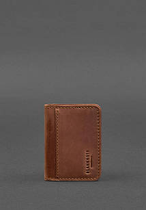 Шкіряна обкладинка для ID-паспорта і водійського повсідчення 4.1 світло-коричнева Crazy Horse з гербом