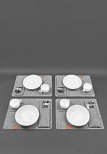 Набір для сервірування столу на 4 персони світло-коричневий