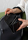 Шкіряний гаманець Smart Wallet чорний краст, фото 4