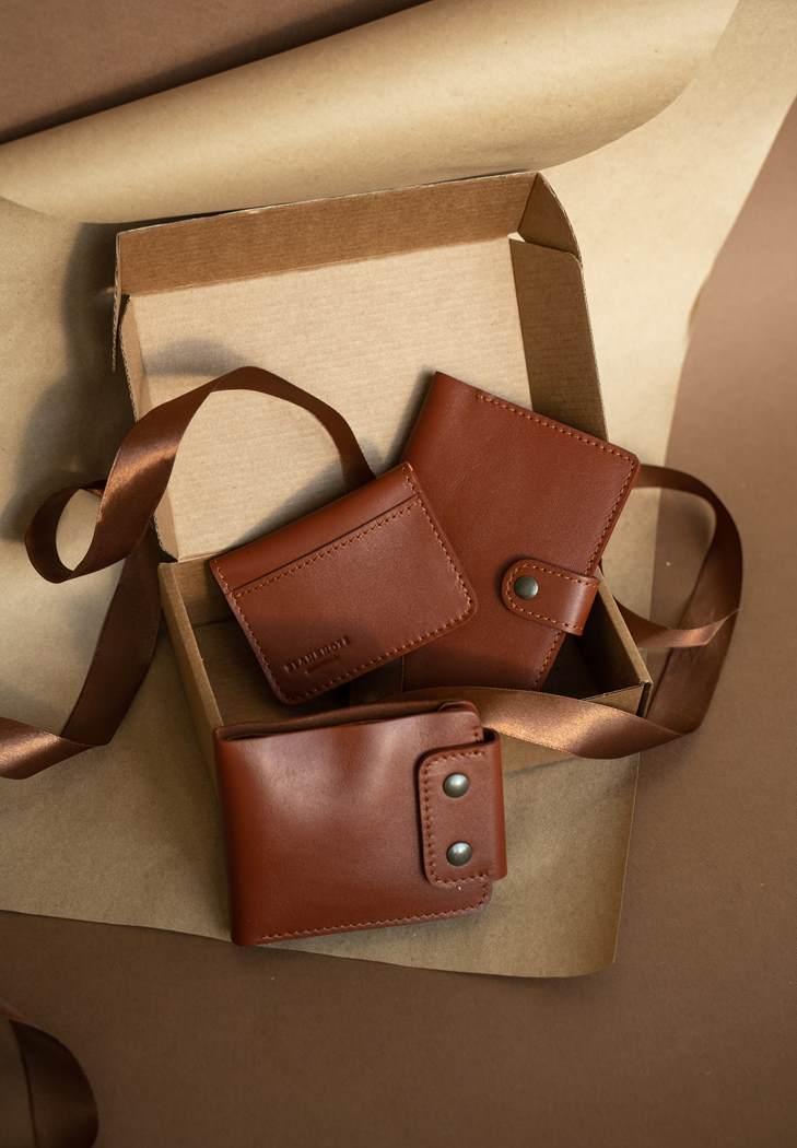 Чоловічий подарунковий набір шкіряних аксесуарів Чикаго, фото 1