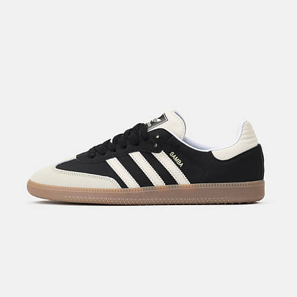 Кросівки Adidas Samba Black Cream / Адидас Самба Чорні з Кремовим, фото 1