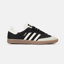 Кросівки Adidas Samba Black Cream / Адидас Самба Чорні з Кремовим, фото 3