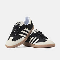 Кросівки Adidas Samba Black Cream / Адидас Самба Чорні з Кремовим, фото 6