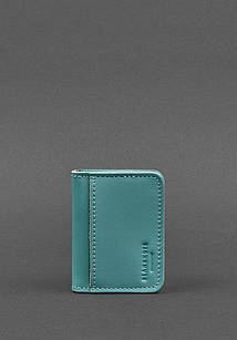 Шкіряна обкладинка для ID-паспорта і водійського повсідчення 4.0 бірюзова