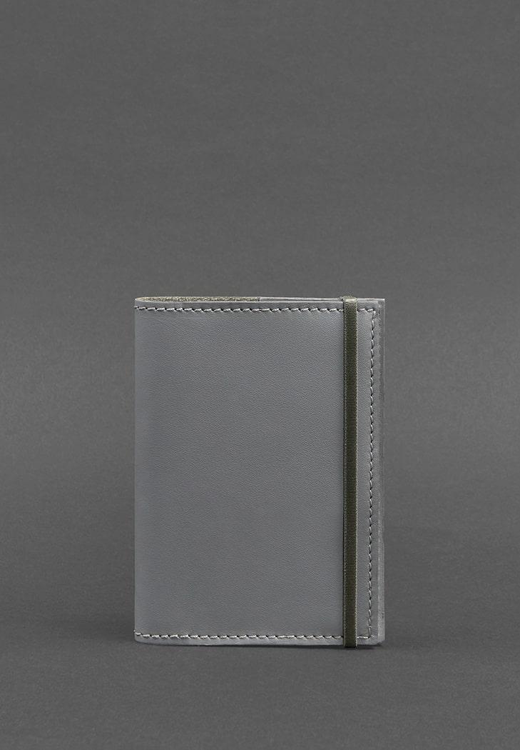 Шкіряна обкладинка для паспорта 1.0 сіра, фото 1