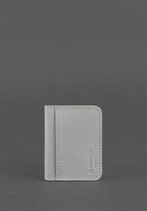 Шкіряна обкладинка для ID-паспорта і водійського повсідчення 4.1 Сіра з гербом