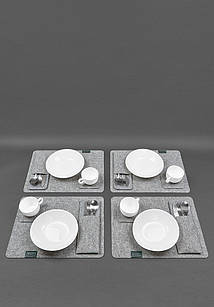 Набір для сервірування столу на 4 персони зелений