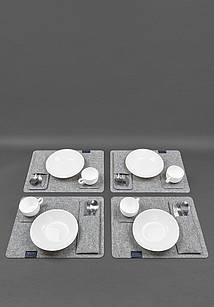 Набір для сервірування столу на 4 персони синій