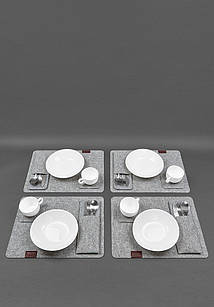 Набір для сервірування столу на 4 персони бордовий