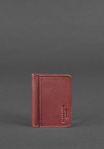 Шкіряна обкладинка для ID-паспорта і водійського повсідчення  4.0 бордова