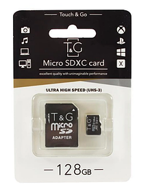 Карта пам'яті T&G 128GBSD MicroSD SDHC 128GB Class 10 з адаптером (7_01887)