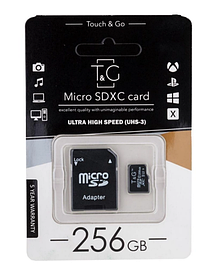Карта пам'яті T&G 256GBSD MicroSD SDHC 256GB Class 10 з адаптером (7_01888)