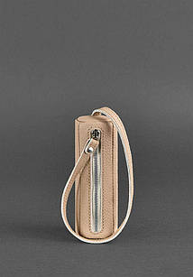 Жіноча шкіряна жіноча ключниця 3.0 Тубус світло-бежева