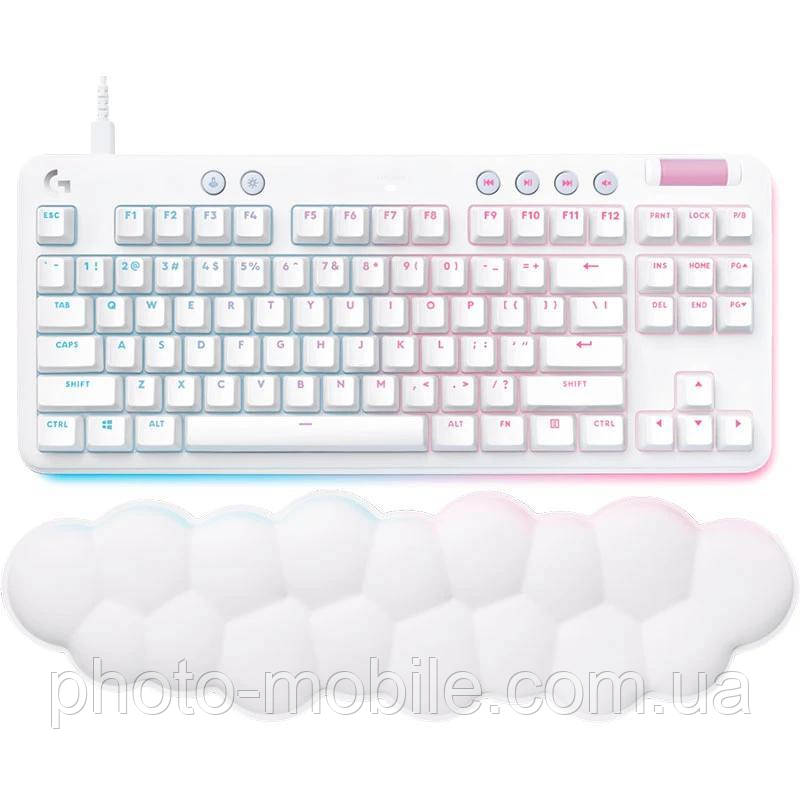 Клавіатура Logitech G713 Tactile, RGB-підсвічування, з підставкою, White