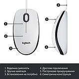 Комп'ютерна миша Logitech M100 White USB, фото 7