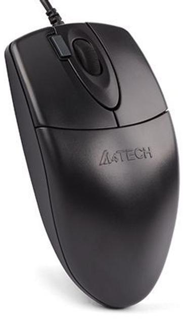 Комп'ютерна миша A4tech OP-620DS, Black, USB, оптична, 1000 dpi, 4 кнопки, безшумний клік, 1.5 м, фото 1