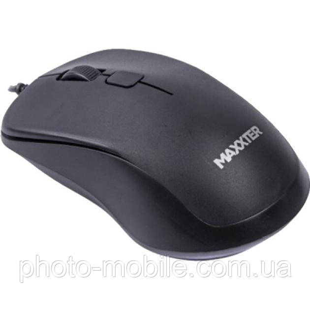Комп'ютерна миша Maxxter Mc-3B01, Black, USB, оптична, 1000 dpi, 4 кнопки, 1.8 м