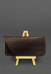 Шкіряний чохол для окулярів Темно-коричневий Краст