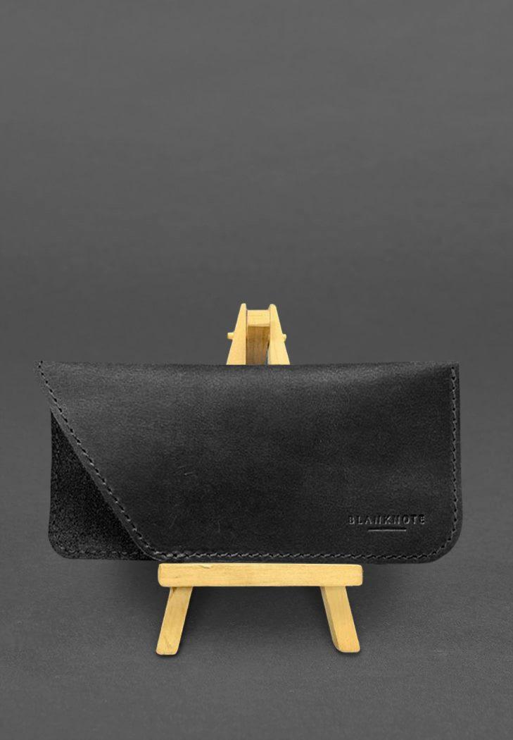 Шкіряний чохол для окулярів Чорний Crazy Horse, фото 1