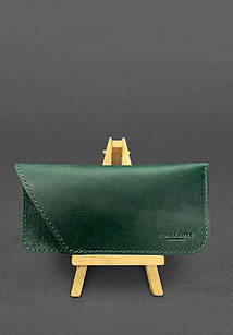 Шкіряний чохол для окулярів Зелений Crazy Horse