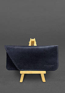 Шкіряний чохол для окулярів Темно-синій Краст