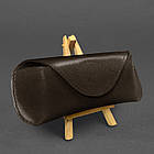 Шкіряний чохол для окулярів із клапаном на магніті Темно-коричневий Краст, фото 4