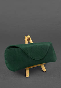 Шкіряний чохол для окулярів із клапаном на магніті Зелений Crazy Horse