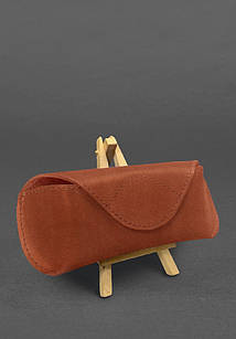 Шкіряний чохол для окулярів із клапаном на магніті Світло-коричневий Crazy Horse