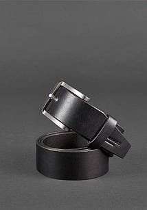 Чоловічий шкіряний ремінь 40 мм чорний