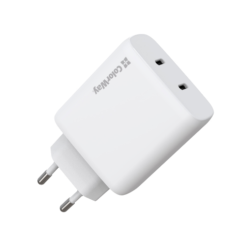 Зарядний пристрій мережевий Type-C/Type-C PD 50W білий GaN Mini ColorWay, фото 1