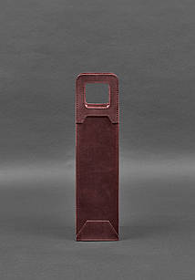 Шкіряний чохол для вина 2.0 бордовий Crazy Horse