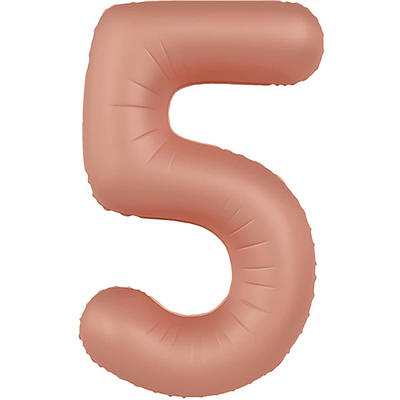 FlexMetal 40" Цифра Slim Димчасто рожева 5 Matte Vintage Rose Фольгована куля — В УП MrShar