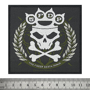 Нашивка ткана FIVE FINGER DEATH PUNCH - KNUCKLES CROWN (ofp-185)