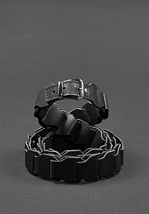 Жіночий шкіряний бохо-ремінь чорний Saffiano