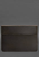 Шкіряний чохол-конверт на магнітах для MacBook 15-16 дюйм Темно-коричневий Crazy Horse