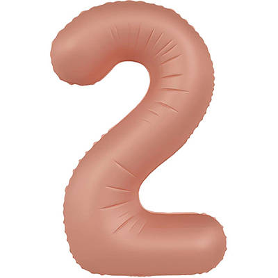 FlexMetal 40" Цифра Slim Димчасто рожева 2 Matte Vintage Rose Фольгована куля — В УП MrShar