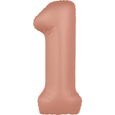 FlexMetal 40" Цифра Slim Димчасто рожева 1 Matte Vintage Rose Фольгована куля — В УП MrShar