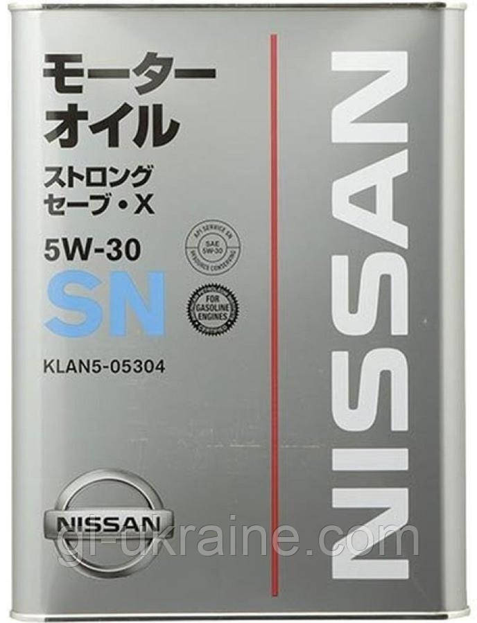 Моторна олива Nissan Strong Save-X 5W-30 SN (Japan), 4л (KLAN5-05304)