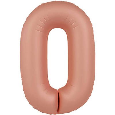 FlexMetal 40" Цифра Slim Димчасто рожева 0 Matte Vintage Rose Фольгована куля — В УП MrShar