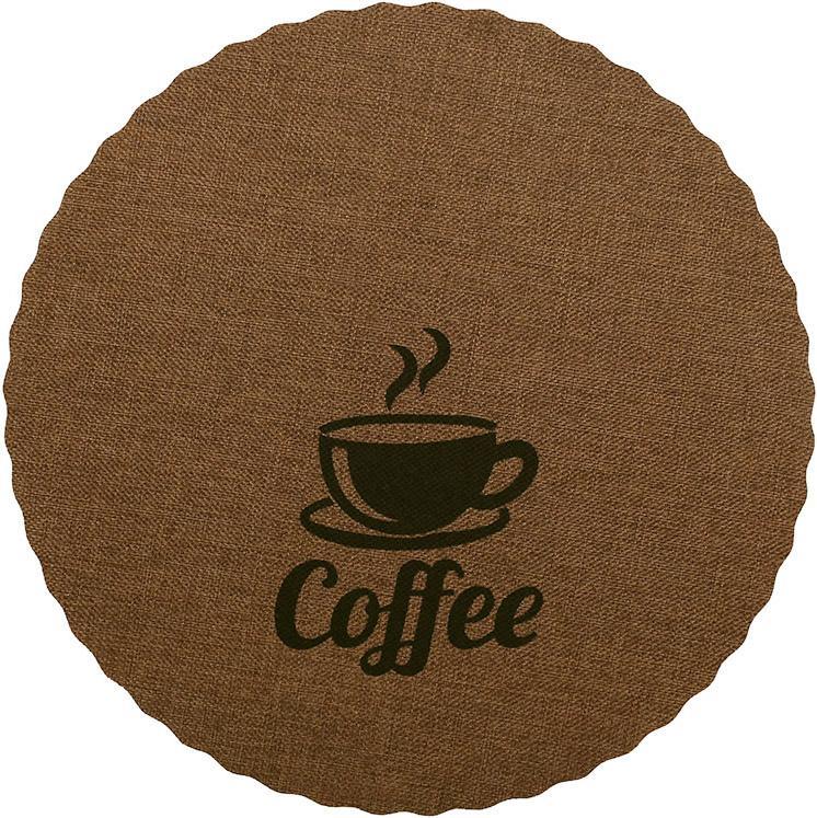 Набір 12 сервірувальних килимків Doily Coffee Ø38см, плейсмат (подтарельники), світло-коричневий