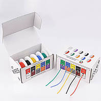 Набір дротів у м'якій силіконовій термостійкій ізоляції 24 AWG 5 кольорів по 10 м