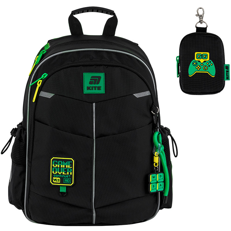Рюкзак шкільний Kite Education Game Over K25-771S-4   S(115 — 130 см)  36x25x12  чорний