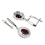 Сережки. Натуральний гранат. Срібло 925., фото 2