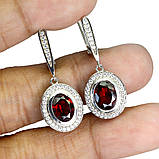 Сережки. Натуральний гранат. Срібло 925., фото 3