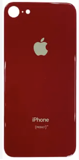 Задня кришка для iPhone 8, червона, з великими отворами під віконця камер