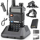 🔥 Рація Baofeng UV-5R + Гарнітура Baofeng з кнопкою РТТ (Чорна), фото 5